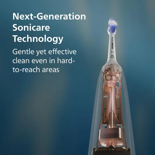 Sonicare 7100 Electric Toothbrush, Sonic Toothbrush with App, 4 Brushing Modes and 3 Intensity Levels, Pressure Alert, EasyStart, SmarTimer, White and Navy, 2 Pack, HX7429/01 [New Technology] Sonicare 7100, Dual Pack, Navy/Black