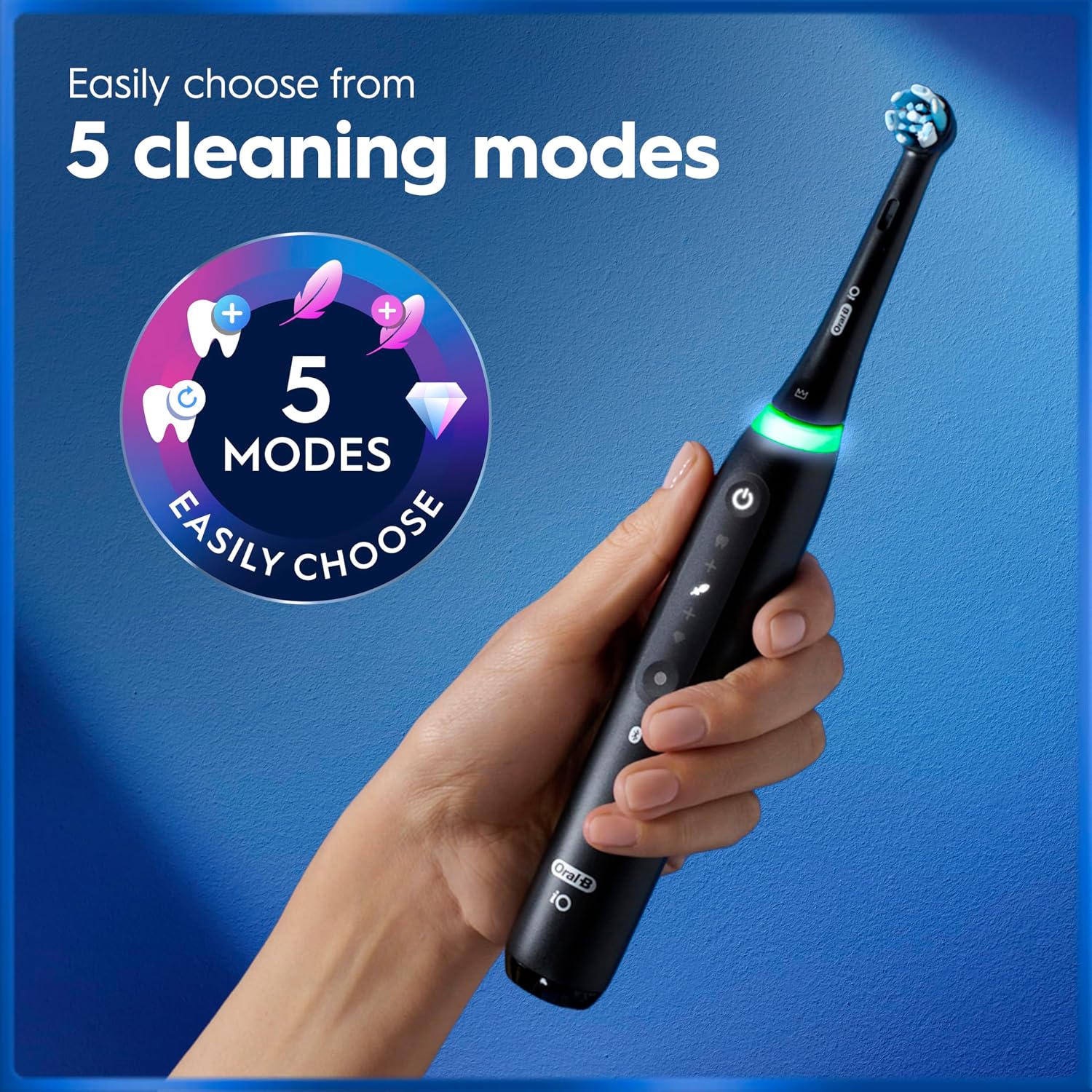 Oral-B iO5 Electric Toothbrush, Matt Black, with Travel Case and Toothpaste