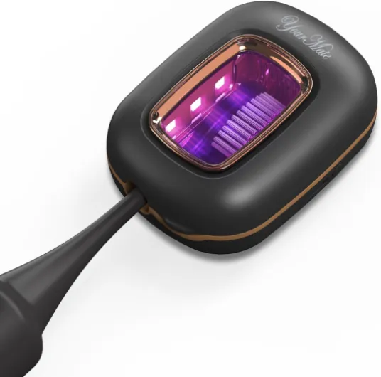 Rechargerable UVC Toothbrush Sanitizer Case Pro Compatible with Electric Toothbrush Heads/Regular Toothbrushes Travel Toothbrush Covers Case Magnetic Holder for Houshold/Traveling Black