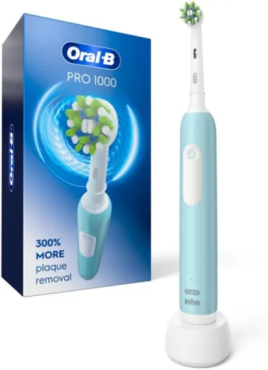 Oral-B Pro 1000 CrossAction Electric Toothbrush, Green Green 1 Count (Pack of 1)