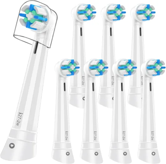 8pcs iO Replacement Heads Compatible with Oral B iO 3 4 5 6 7 8 9 10 Series Electric Toothbrush,IO Toothbrush Heads Compatible with Oral B iO,Medium-Hard bristles Care for Your Teeth,White White 1 Count (Pack of 8)
