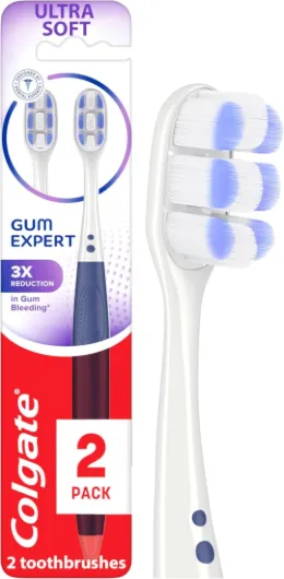 Gum Expert Ultra Soft Toothbrush Pack, Extra Soft Toothbrush for Sensitive Gums, Bleeding and Irritation, 2 Pack 2 Count (Pack of 1) Gum Health