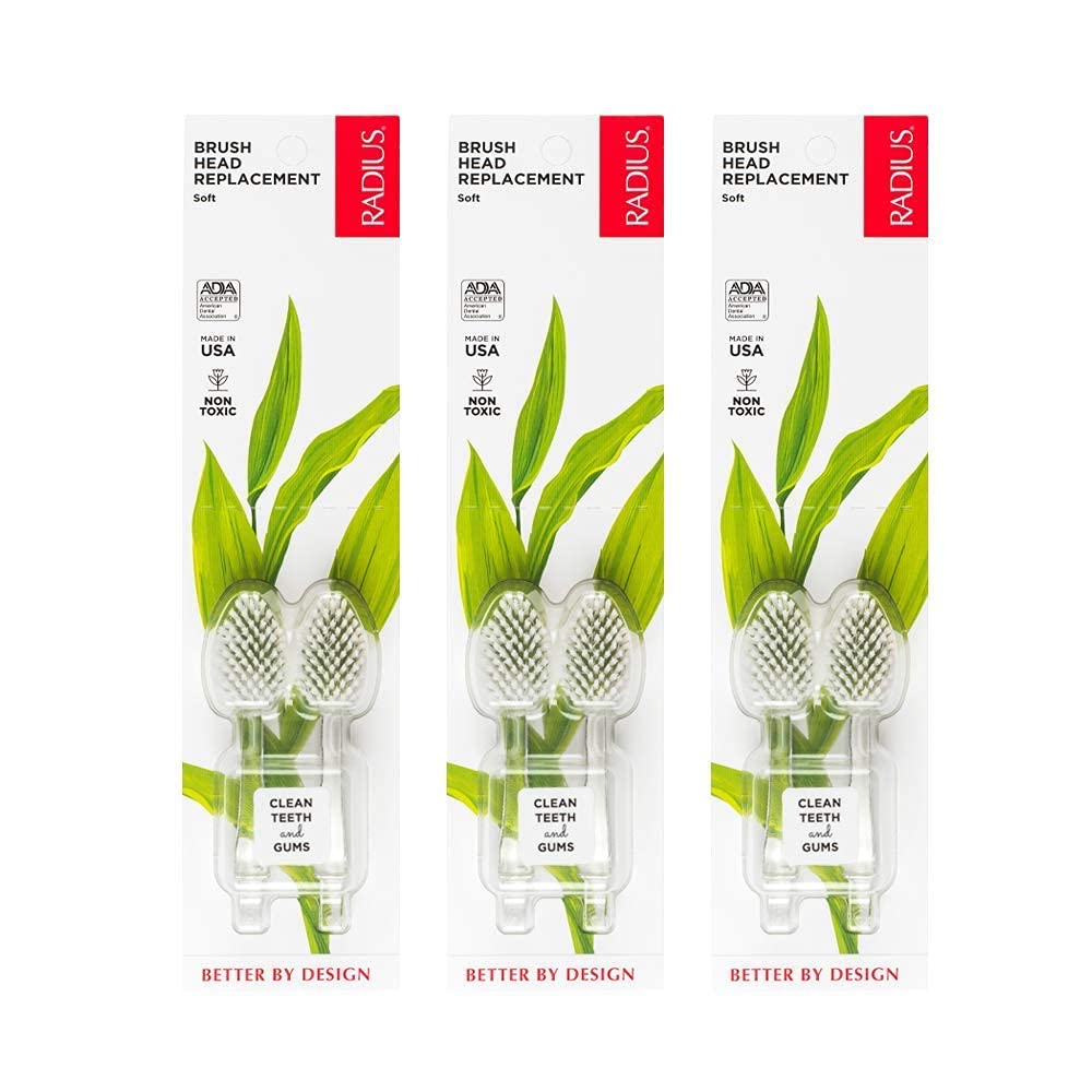 Replacement Toothbrush Heads, Soft Bristles, 2-Count, Improve Gum Health & Reduce Gum Issues, Pack of 3 Clear 2 Count (Pack of 3)
