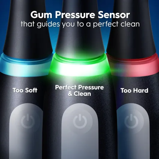 Oral-B iO3 Electric Toothbrush, 2 Toothbrush Heads, Pressure Sensor, Toothbrush for Adults with Travel Case, Gift Ideas for Him/Her, Matt Black, 2 pin plug iO3 Black