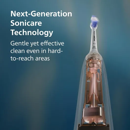 Sonicare 7100 Electric Toothbrush, Sonic Toothbrush with App, 4 Brushing Modes and 3 Intensity Levels, Pressure Alert, EasyStart, SmarTimer, Navy Blue, Model HX7421/08 [New Technology] Sonicare 7100, Black, 4 Brush Heads