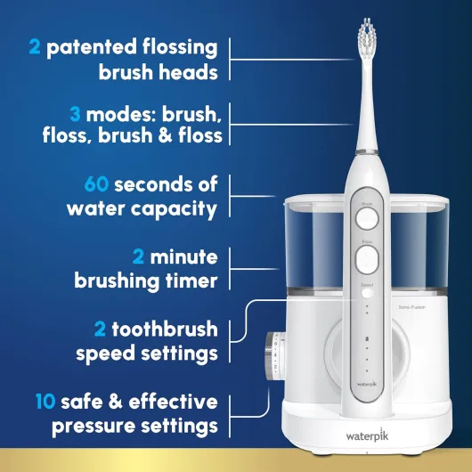 Sonic-Fusion 2.0 Professional Toothbrush, Electric Toothbrush and Water Flosser, White SF-04, Packaging May Vary White Version 2.0